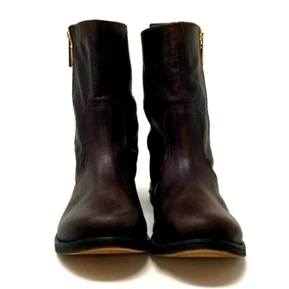 Tory Burch. Coconut Brown Elyse Biker Moto Style Ankle Boots/Booties~8.5 - Picture 4 of 4